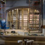 the libertine theatre set stage under construction